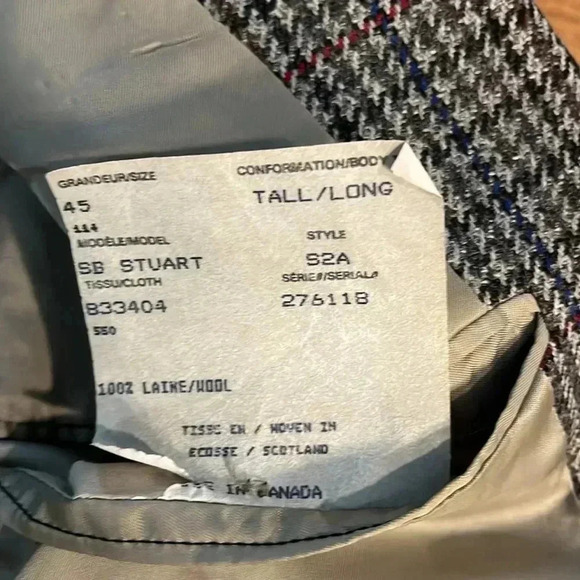 [45Tall]Paul Stuart Tweed Plaid Wool  Blazer Sport Coat - Picture 7 of 13